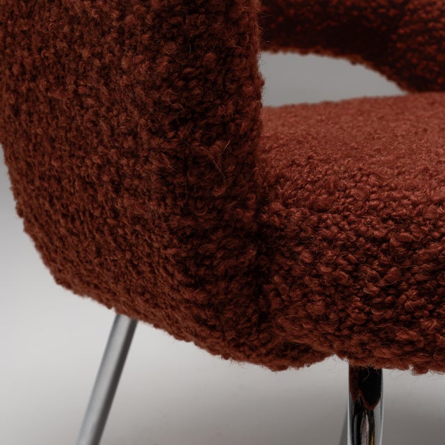 Metal Model 71 Dining Chair in Pierre Frey Alpaca and Mohair Bouclé by Eero Saarinen for Knoll, 1960s For Sale - Image 7 of 14