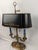 Wildwood Vintage Brass Bouillotte Style Two-Light Table Lamp With Black Tole Shade and Gilt Decoration For Sale - Image 12 of 18