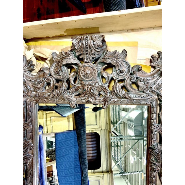 Vintage Monumental Rococò Style Rectangular Wall Mirror For Sale - Image 10 of 18