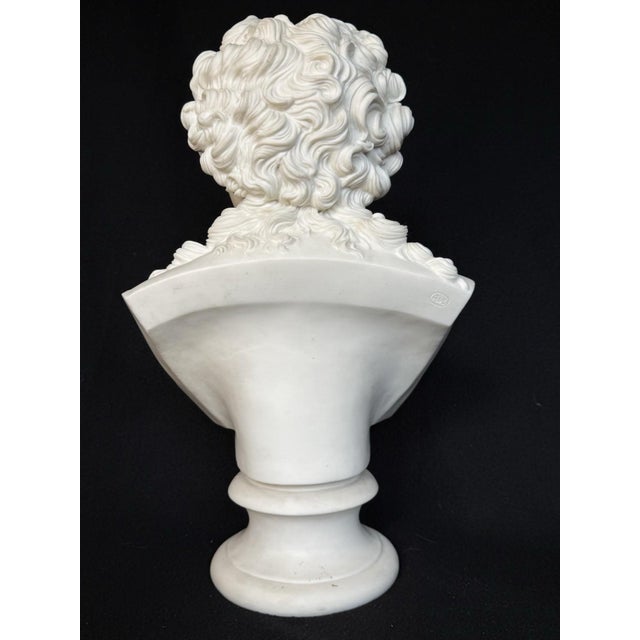 Rare Large Antique Parian Johanne Wolfgang Von Goethe R & L Portrait Bisque Bust For Sale - Image 15 of 17