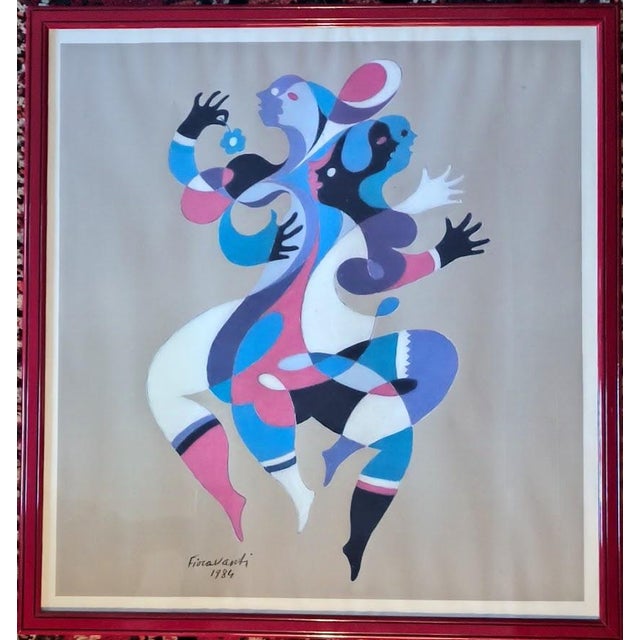Ervardo Fioravanti, The Dancers, 1984, Silkscreen, in Flawless conditions. Designed 1980 to 1989