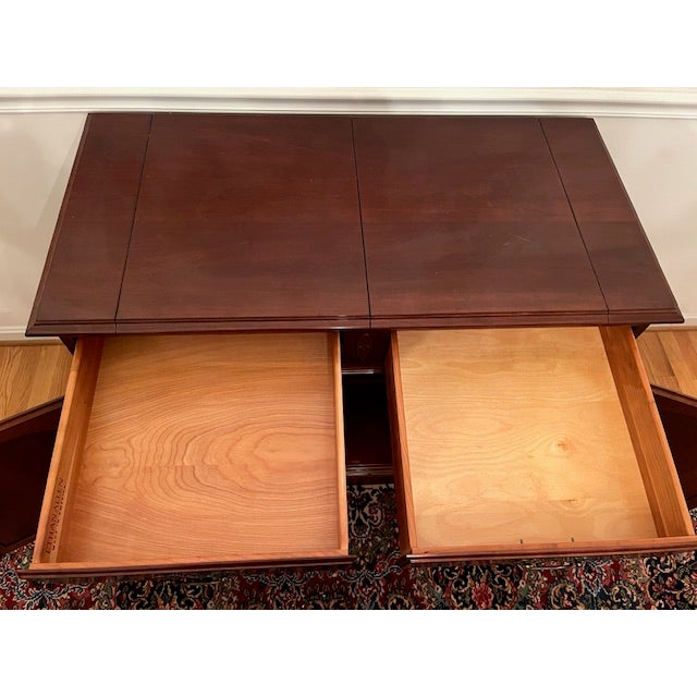 Burnt Umber Ethan Allen Georgian Court Solid Cherry Traditional Flip Top Server For Sale - Image 8 of 11