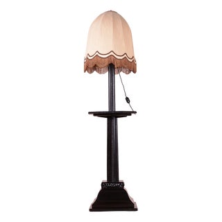 Art Deco Floor Lamp in Beech and Oak, Czech, 1910s For Sale