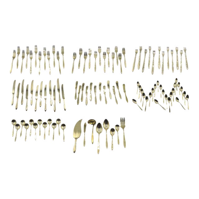Vintage 1952 Regal Dirilyte Flatware Set 108 Pieces for a Golden Table Setting Chairish
