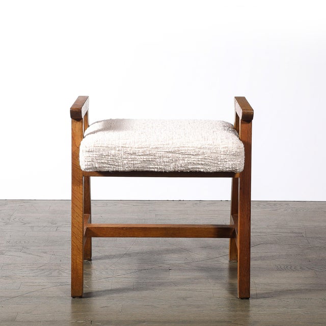 Guillerme et Chambron Mid-Century Modernist Oak Stool by Guillerme Et Chambron Edition Votre Maison For Sale - Image 4 of 14