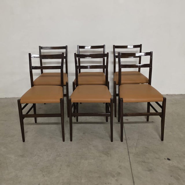 1950s Vintage Lightweight Chairs by Gio Ponti for Cassina, 1950s, Set of 6 For Sale - Image 5 of 16