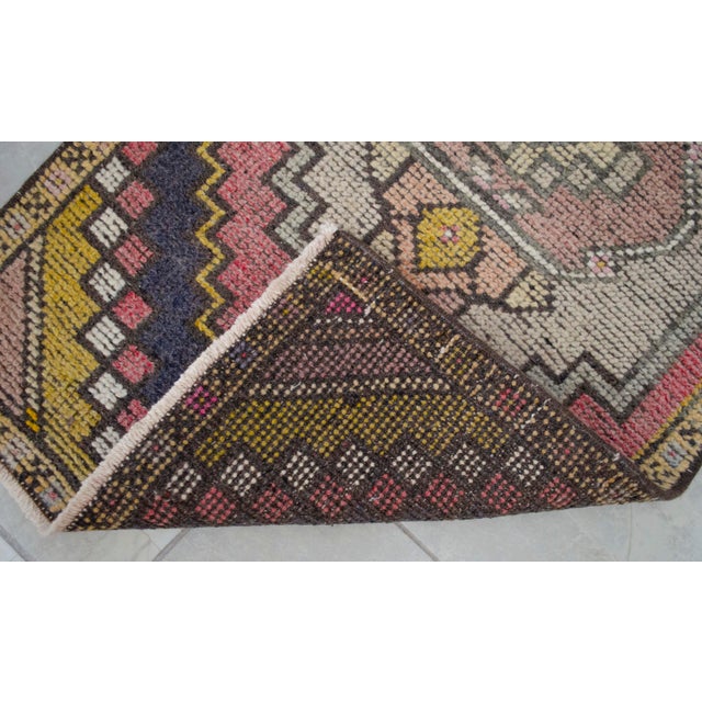 Hand Knotted Door Mat, Entryway Rug, Bath Mat, Kitchen Decor, Small Rug, Turkish Rug - 1′8″ × 3′1″ For Sale - Image 14 of 15