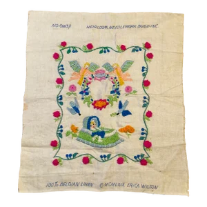 1950s Childhood Memories Created in Needlepoint Heirloom Linen