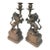 Mid 20th Century Pair of Heavy Bronze French Renaissance Lion Candle Holders For Sale