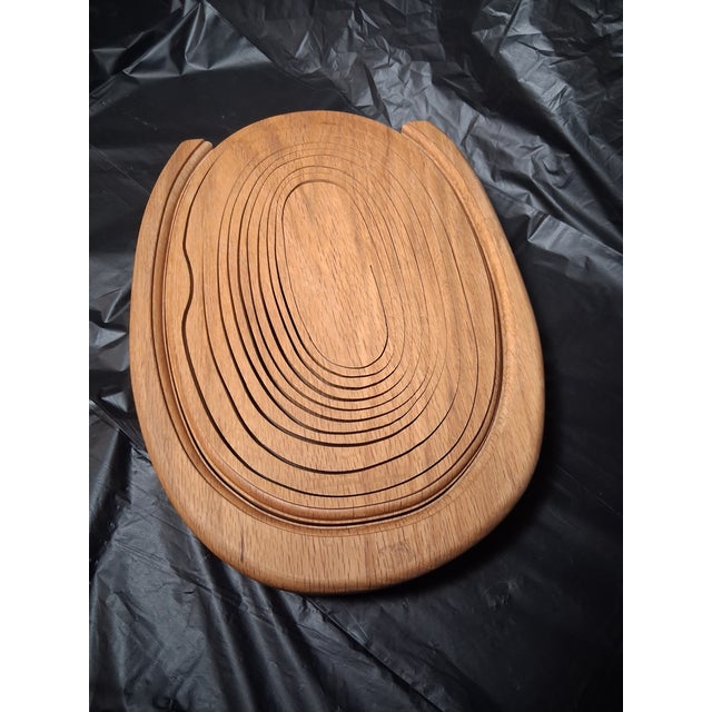 Vintage Solid Oak Collapsible Basket For Sale - Image 10 of 11