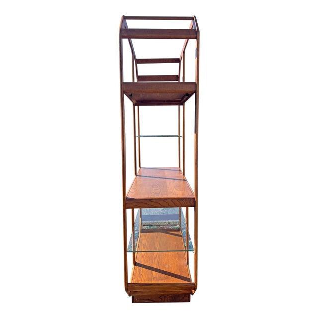 1970s Vintage Mid Century Modern Etagere Wall Shelf Unit Free Standing For Sale - Image 5 of 9
