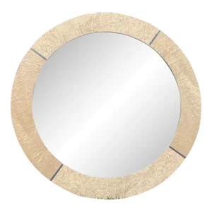 Birdseye Maple and Chrome Round Mirror