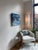 Abstract Sky 57 by James Van Fossan | Oil on silver leaf cradled panel of a blue sky with clouds For Sale - Image 3 of 3