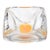 Vintage Swedish Coquille Flygsfors Glass Bowl With Yellow Orange Center For Sale