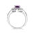 Early 21st Century Hause of Brilliance Sterling Silver Oval Purple Amethyst and Round Diamond Accent Fashion Cocktail Ring (I-J Color, I1-I2 Clarity), Size 5 For Sale - Image 5 of 7