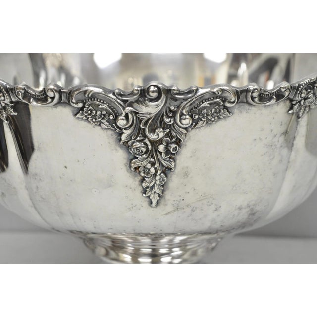 Vintage Baroque by Wallace 252 & 253 Silver Plated Punch Bowl Set W/ 10 Cups For Sale - Image 15 of 18