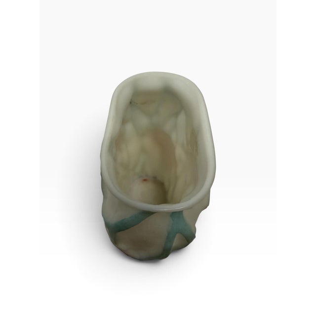 Antique 1920s Consolidated Glass "Screech Owl" Molded Satin Glass Vase For Sale In West Palm - Image 6 of 7