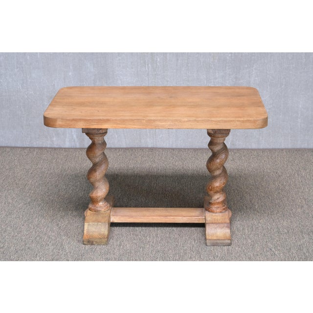 Baroque Baroque Swedish Cerused Oak Side Table with Barley-Twist Legs, 1920s For Sale - Image 3 of 13