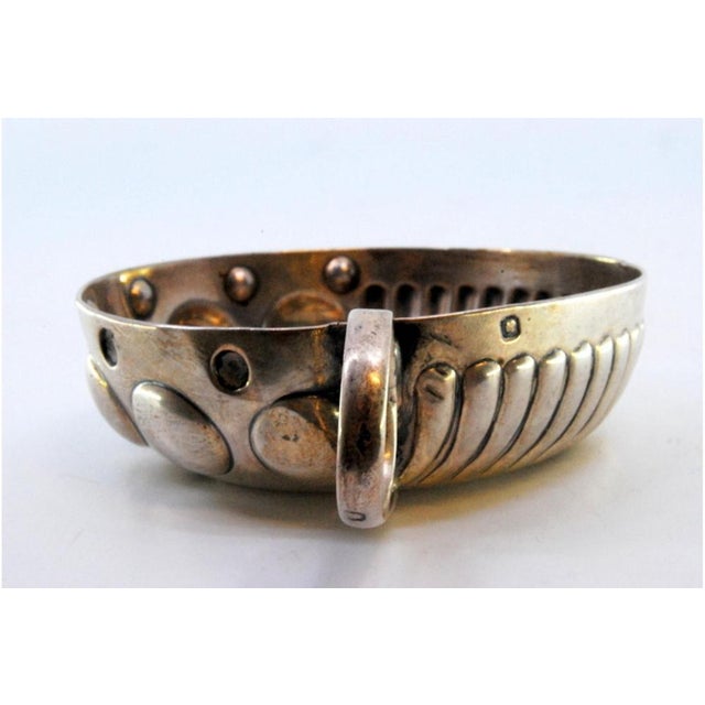 Silver Wine Glass with Domed and Embossed Design For Sale - Image 4 of 7