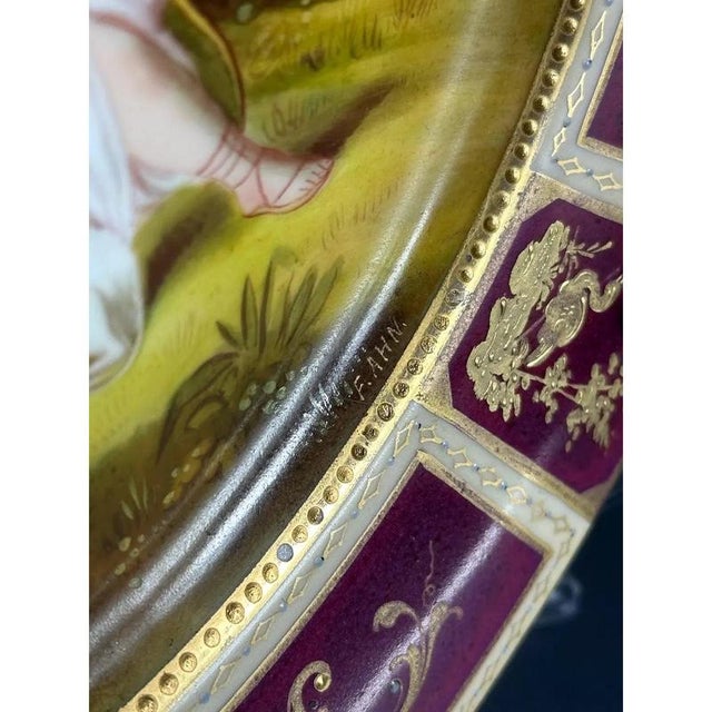 Brown Antique Gilded Porcelain Diana Plate from Royal Vienna, 19th Century For Sale - Image 8 of 11
