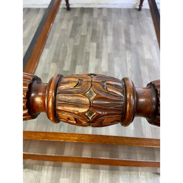 Vintage Twin Size Four Poster Bed With Pinecone Pineapple Finials