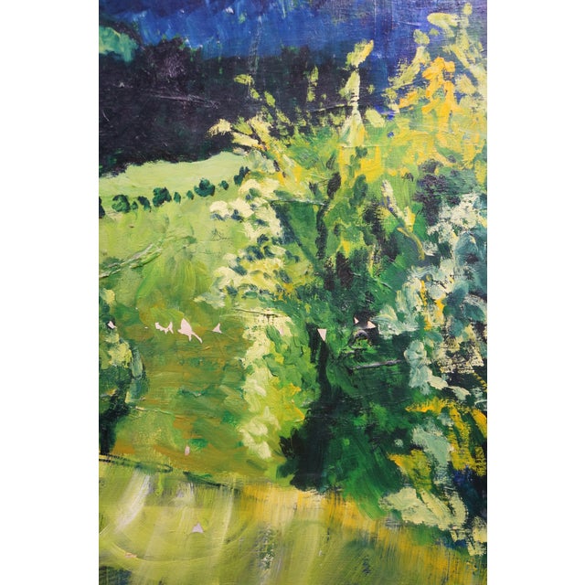 1963 Miss Lititia Thompson Blue Ridge Mountains Oil Painting 48" For Sale - Image 10 of 14