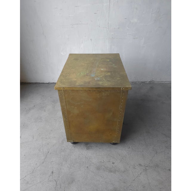 Sarreid Ltd. 1970s Brass Clad Three-Drawer Chest by Sarreid For Sale - Image 4 of 10