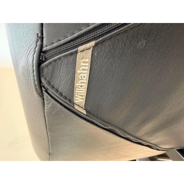Vintage Black Leather Cantilever Armchair by Wilkhahn For Sale - Image 6 of 7