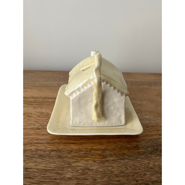 1980s Belleek Irish Cottage Covered Butter Dish 7th Gold/Brown Mark For Sale In Houston - Image 6 of 10