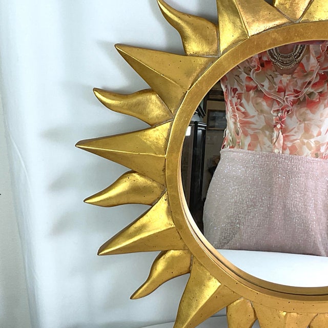 1960s 1960s Mid-Century Modern Celestial Sunburst Wall Mirror For Sale - Image 5 of 6