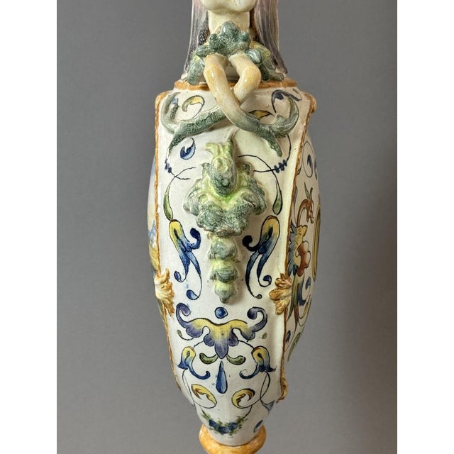 Early 19th Century Amphora in Maiolica Ceramic, 1800s For Sale - Image 5 of 15