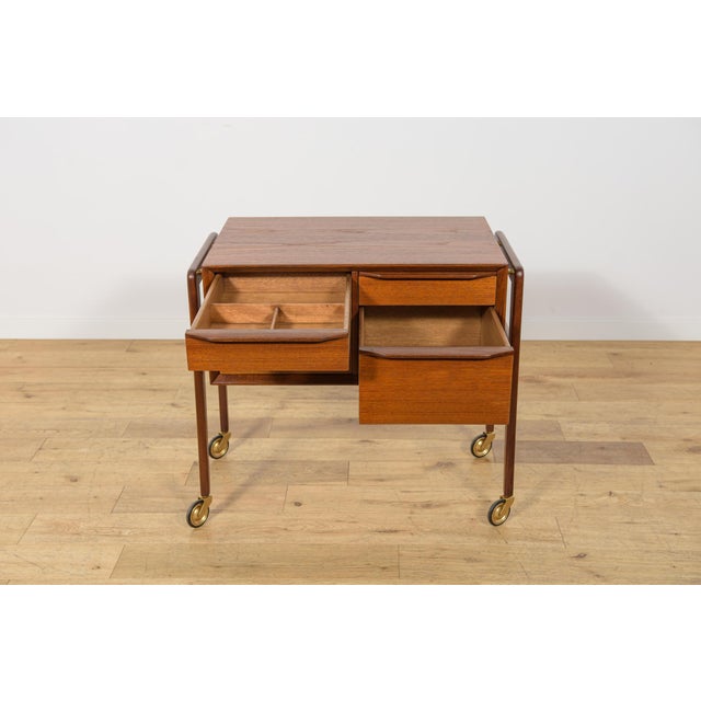 Mid-Century Modern Teak Serving Trolley on Castors, Denmark, 1960s For Sale - Image 13 of 18