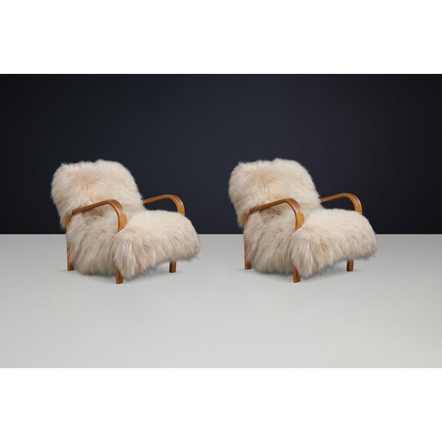 Lounge Chair in Patinated Bentwood by Kozelka & Kropáček, 1940s For Sale - Image 13 of 18