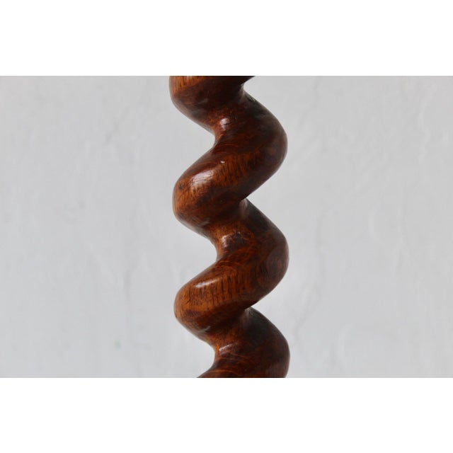 Vintage French Style Barley Twist Wood Side Table Pedestal Mid-Century For Sale - Image 15 of 18