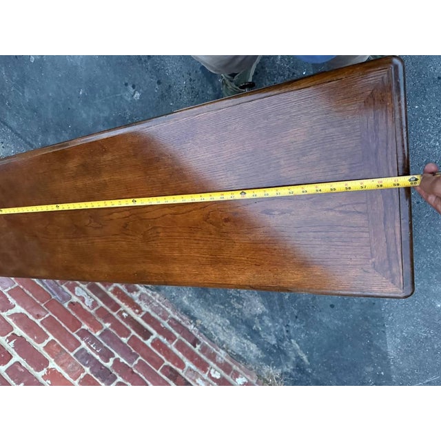 Vintage French Country Style Oak 2 Tier Sofa Console Table by Hickory For Sale - Image 14 of 15