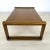 Dimensions: H 18” x W 57.5” x D 32” Vintage large Brutalist rectangular oak sleigh coffee or side table attr. to Gunlocke...