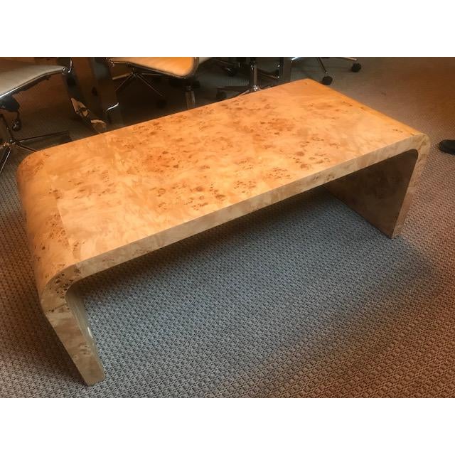Burlwood Waterfall Coffee Table | Chairish