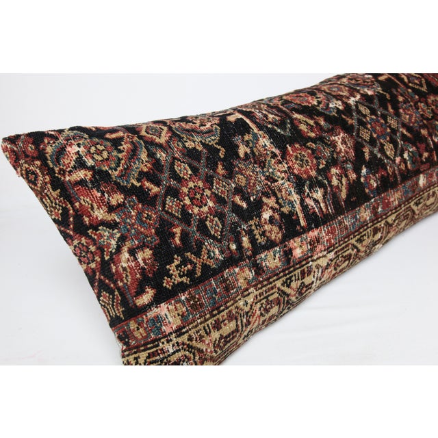 Navy Blue Handknotted Tribal Sofa Rug Pillow - 14'' X 42'' For Sale - Image 8 of 8