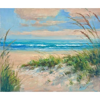 Beach Dune Scene, Original Oil on Canvas by Matt Thomas For Sale