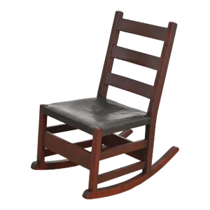 Gustav Stickley Mission Oak Arts & Crafts Sewing Rocking Chair, Circa 1900