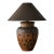 Late 20th-Century Geometric Relief Earthenware Table Lamp For Sale