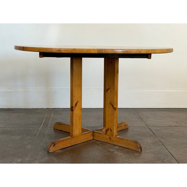 Mid-Century Modern Vintage 1970's Solid Pine Scandinavian Dining Table For Sale - Image 3 of 18