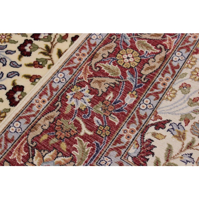 Ivory Turkish Antique Hereke Ivory Wool & Silk Rug - 4'0''x6'0'' For Sale - Image 8 of 10