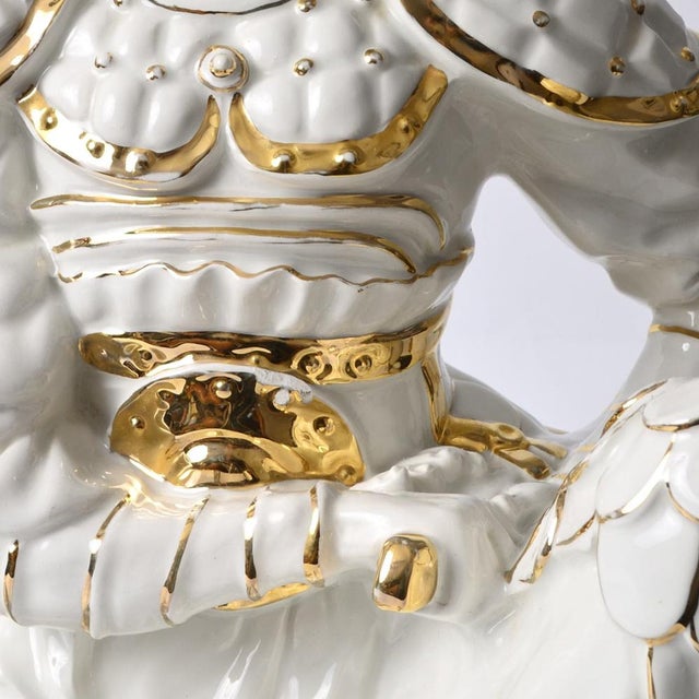 Hollywood Regency Ceramic Samurai Table Lamp, 1970s For Sale - Image 14 of 16