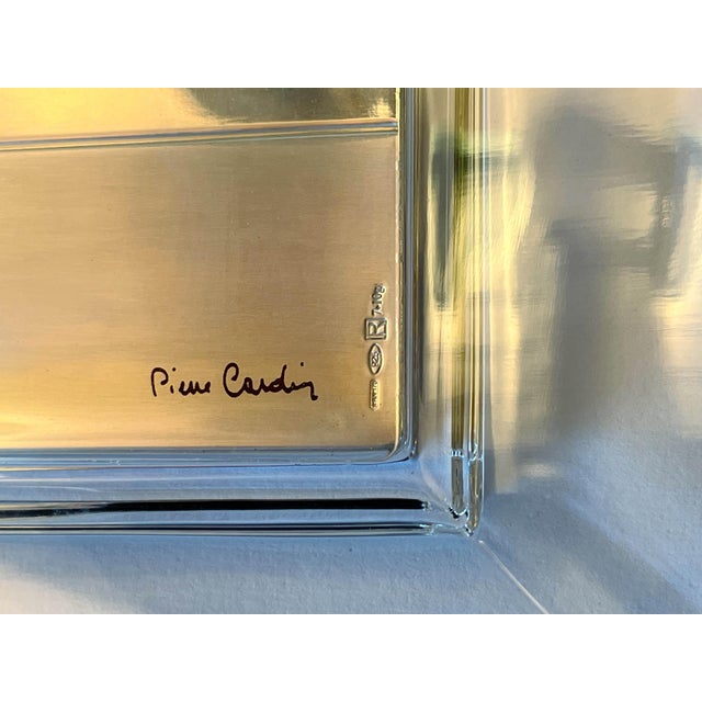 Pierre Cardin Rectangular Sterling Glass Vide Poche For Sale - Image 11 of 11