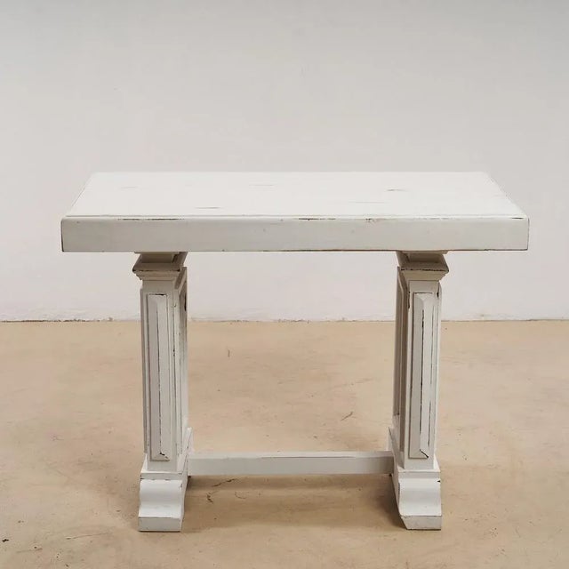 Wood Vintage Wihte Console Table For Sale - Image 7 of 7