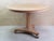 Fabulous small round table. Made from bleached tropical hardwood and pine Original castors