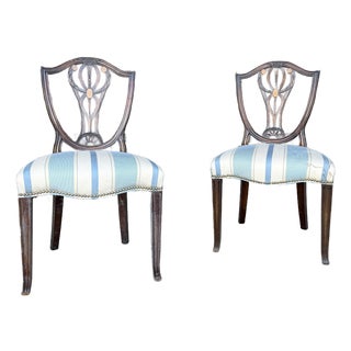 Pair of Hepplewhite Style Dining Chairs For Sale