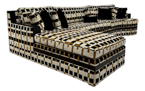Mid-Century-Modern Geometric Velvet Sectional Attr to Milo Baughman for Thayer Coggin