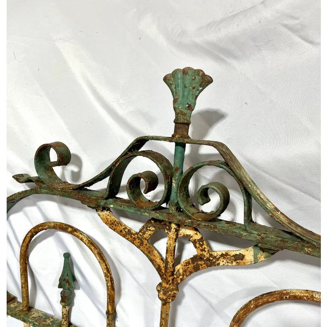 Early 1900s French Handcrafted Painted Iron Gate For Sale - Image 17 of 18
